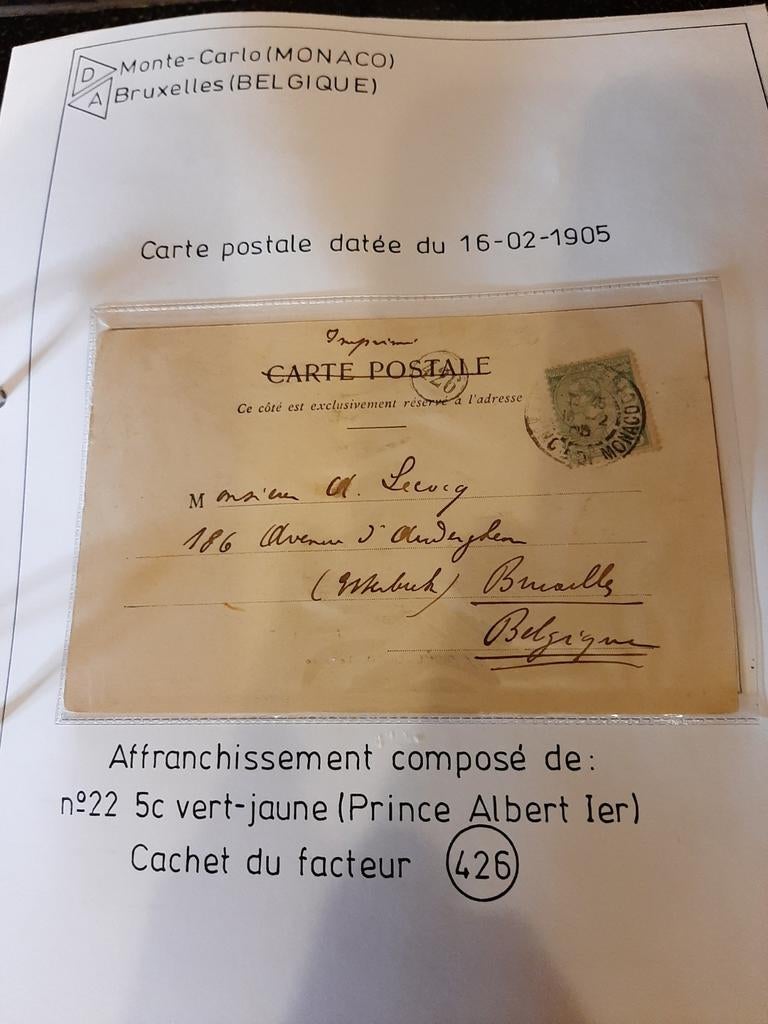 Lot de cartes postales de Monaco 1905, Enlèvement ou Envoi