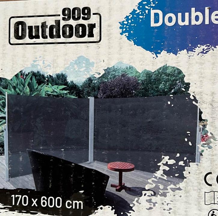 Windscherm zwart, Caravans en Kamperen, Windschermen, Nieuw, Uittrekbaar, Ophalen