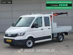 MAN TGE 3.180 Open Laadbak Dubbel Cabine met Kraan Fassi 3,5, Auto's, Bestelwagens en Lichte vracht, Gebruikt, Euro 6, MAN, Wit