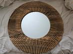 knappe ronde spiegel met houten kader, Huis en Inrichting, Ophalen, Rond, Zo goed als nieuw, Minder dan 100 cm