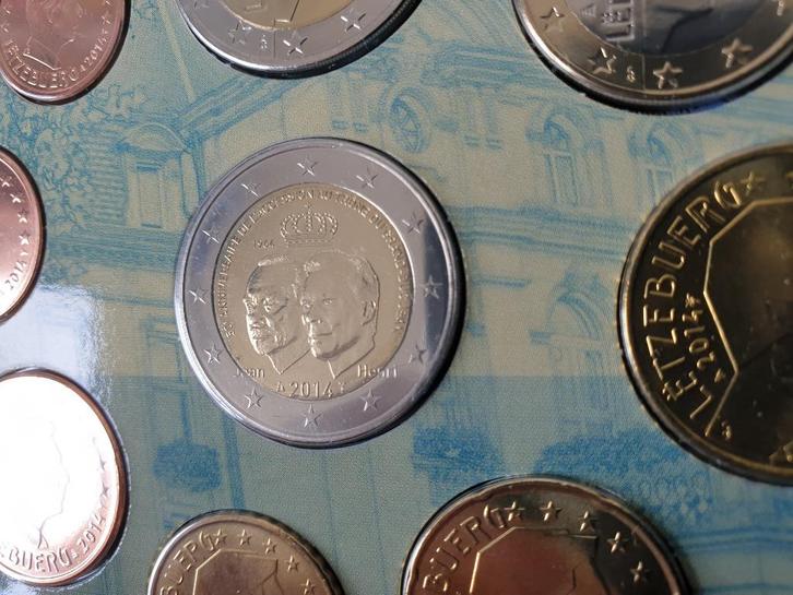 Luxemburg BU set 2014 Dudelange met 2 euro Jean (zeldzaam !), Postzegels en Munten, Munten | Europa | Euromunten, Setje, 2 euro