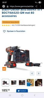 Black+Decker accu boorkit 18 V BDC718AS2O-QW met 80 accessoi, Doe-het-zelf en Bouw, Gereedschap | Boormachines, Ophalen of Verzenden