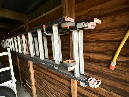 Alltrex 3 delige professionele schuifladder, Doe-het-zelf en Bouw, Ladders en Trappen, Gebruikt, Ladder, 4 meter of meer, Opvouwbaar of Inschuifbaar