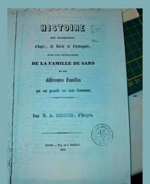 d'Angre, de Roisin et d'Audregnies, AVEC LES GENEALOGIES  DE, Antiek en Kunst, Antiek | Boeken en Manuscripten, Ophalen of Verzenden
