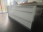 LICHT IJSBLAUWE KEUKEN MET EILAND, Ophalen, Staal of Inox, Wit, Dubbelwandige keuken