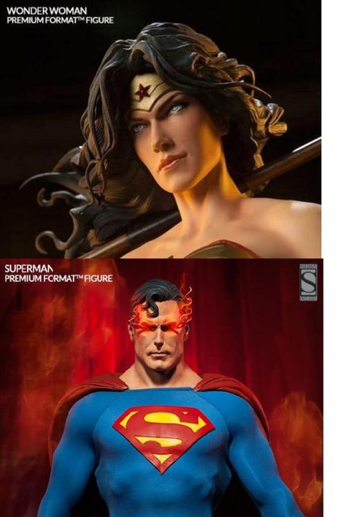 Sideshow Superman Exclu et Wonder Woman Exclu Premium Format, Collections, Statues & Figurines, Neuf, Humain, Enlèvement ou Envoi