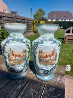 2 blauw/groene vazen, Ophalen of Verzenden