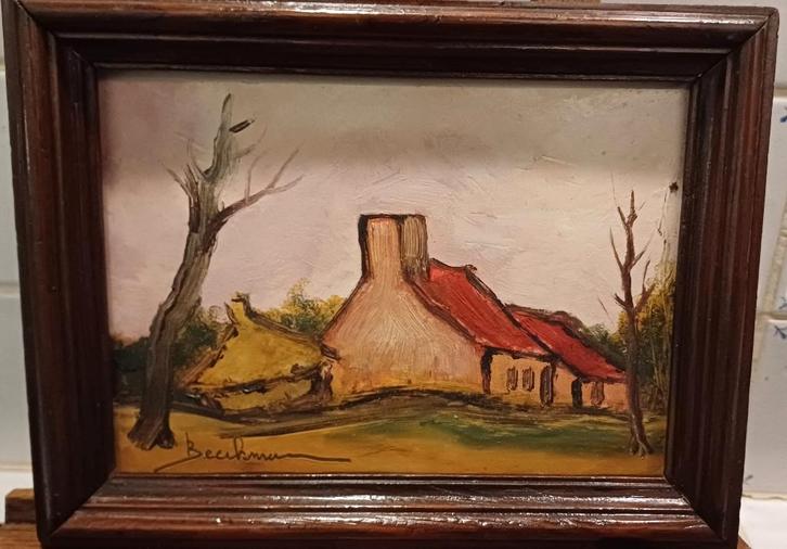 Marcel Beeckman, Olie op karton, 16x22cm, Antiek en Kunst, Kunst | Schilderijen | Klassiek, Ophalen of Verzenden