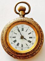 Montre de poche dame mécanique en argent doré + métal, Enlèvement ou Envoi, Utilisé