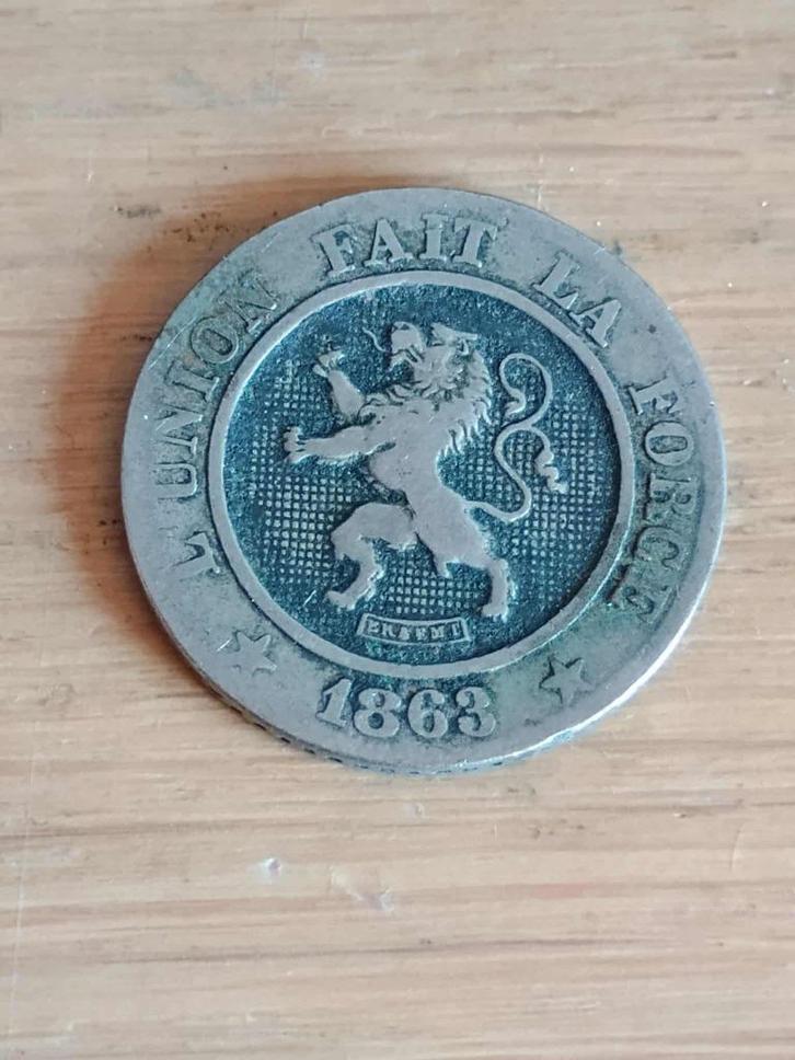 BELGIE 10 Centimes 1863 - Leopold I, Postzegels en Munten, Munten | België, Losse munt, Overig, Ophalen of Verzenden