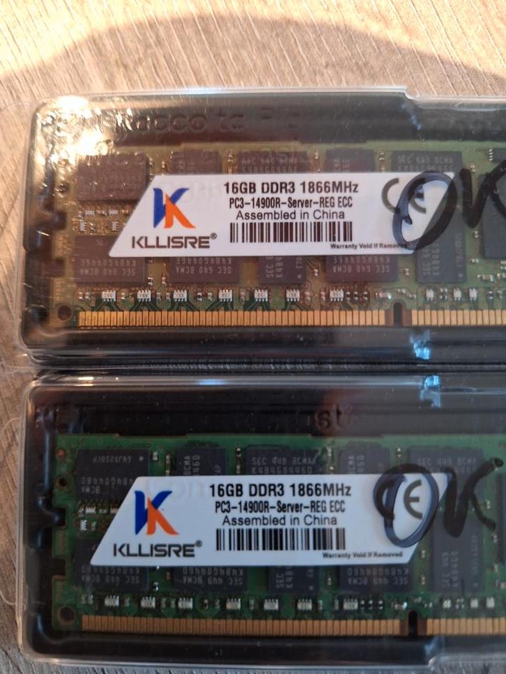 Server Ram DDR3 2x16Gb 1866Mhz REG ECC, Computers en Software, RAM geheugen, Server, Ophalen