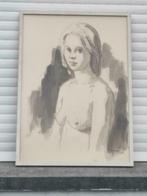 lavis femme signe van berckelaer 72, Antiek en Kunst, Kunst | Schilderijen | Klassiek, Ophalen of Verzenden