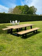 Degelijke tuintafel met banken! 300cm!, Ophalen, Zo goed als nieuw, Hout
