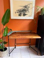 Vintage bureau mangohout en groene marmer, Huis en Inrichting, Bureaus, Ophalen, Zo goed als nieuw, Bureau