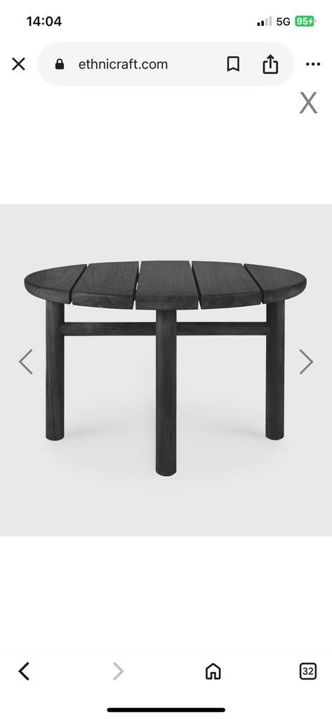 Ethnicraft Outdoor Quattro Side Table Black (Varnished teak), Tuin en Terras, Tuintafels, Nieuw, Teakhout, Ophalen