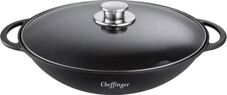 Grote wokpan van cheffinger dia 36 cm  als nieuw, Huis en Inrichting, Keuken | Potten en Pannen, Zo goed als nieuw, Wok, Overige materialen