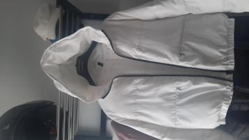 Witte winterjas uit h&m, Enlèvement ou Envoi, Porté, Blanc, Taille 38/40 (M)