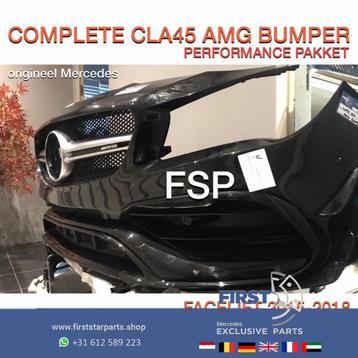 W117 CLA45 FACELIFT AMG VOORBUMPER ZWART COMPLEET + AMG GRIL beschikbaar voor biedingen