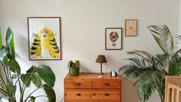 Set van 5 vrolijke, kleurrijke dierenprints beschikbaar voor biedingen