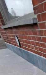 4 Inbouwlampen voor op de gevels, Aluminium en mat glas, Huis en Inrichting, Lampen | Wandlampen, Ophalen, Glas