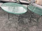 Ijsglas design tafel 2 stuks, Huis en Inrichting, Ophalen, Zo goed als nieuw, Glas