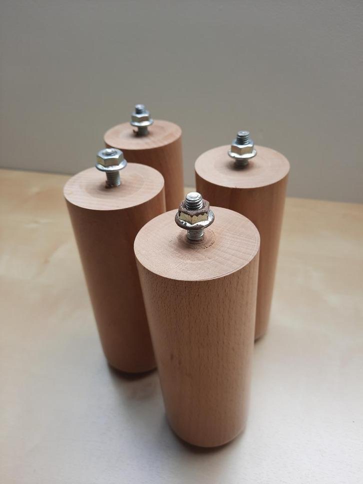 Houten pootjes voor kast of salontafel - massief beuk., Doe-het-zelf en Bouw, IJzerwaren en Bevestigingsmiddelen, Nieuw, Overige typen