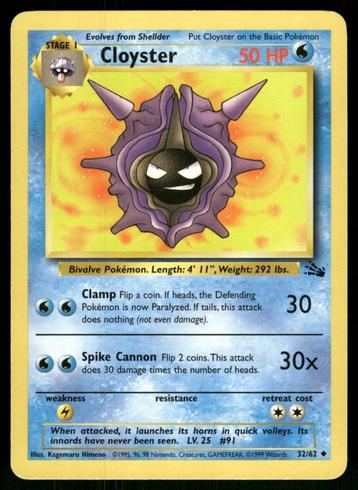Cloyster 32/62 - Fossil (NM) beschikbaar voor biedingen