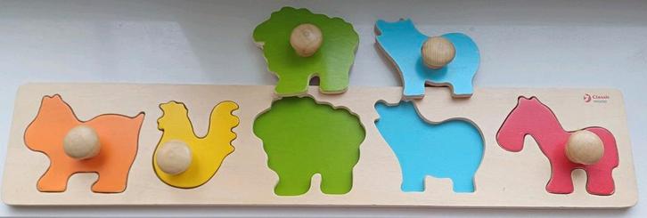 Eerste puzzel - boerderijdieren, Kinderen en Baby's, Speelgoed | Houten speelgoed, Gebruikt, Overige typen, Ophalen