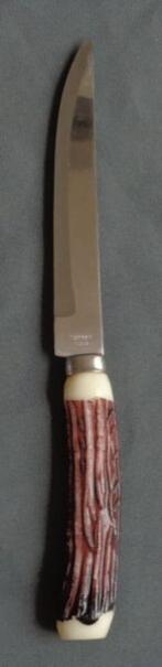 Couteau à découper avec manche en corne de bois de cerf en p, Utilisé, Enlèvement ou Envoi