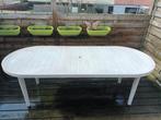Ovalen tuintafel met tussenstuk, Tuin en Terras, Tuintafels, Ophalen, Gebruikt, Ovaal, Kunststof