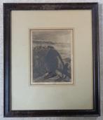 EUGENE LAERMANS / LE SOIR / ZW-W ETS / 50x42cm / KADER 1891, Antiek en Kunst, Ophalen of Verzenden