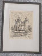 Ets van het kasteel van Laarne, Minder dan 50 cm, Ophalen of Verzenden, Zo goed als nieuw, Schilderij