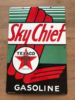 Texaco emaille reclamebord, Ophalen of Verzenden, Gebruikt, Reclamebord