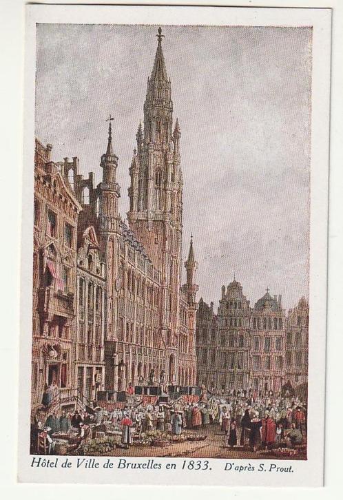 Stadhuis van Brussel in 1833 volgens S. Prout, Verzamelen, Postkaarten | België, Ongelopen, Brussel (Gewest), Verzenden