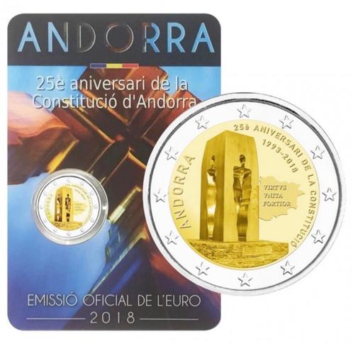 Coincard 2 EUROS ANDORRE 2018 25E ANNIVERSAIRE DE LA CONSTIT, Timbres & Monnaies, Monnaies | Europe | Monnaies euro, Série, 2 euros