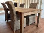 William Winston massief houten eettafel + 4 stoelen, Ophalen, Gebruikt, 100 tot 150 cm, 200 cm of meer