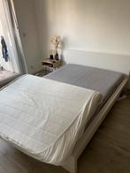 IKEA: bed 140x200 + boxspring + matras + topmatras, Huis en Inrichting, Slaapkamer | Bedden, Ophalen, Gebruikt, Wit, Hout