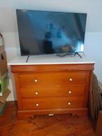 vintage volhouten ladenkast met marmeren blad, 3 ou 4 tiroirs, Moins de 100 cm, 100 à 150 cm, Enlèvement