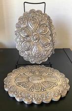 Paar Turkse zilveren spiegels 1910-1920, Antiek en Kunst, Antiek | Spiegels, Minder dan 100 cm, Minder dan 50 cm, Ophalen of Verzenden