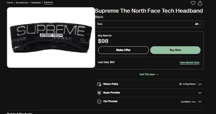 Bandeau Supreme The North Face Tech, Vêtements | Hommes, Chapeaux & Casquettes, Neuf, Casquette, One size fits all, Enlèvement ou Envoi