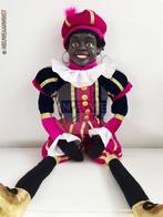 Authentieke V&D etalage zwarte Piet pop - 75cm, roze/blauw., Verzenden