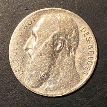 50 cent Belgische koning Leopold II 1901 (zilver) beschikbaar voor biedingen