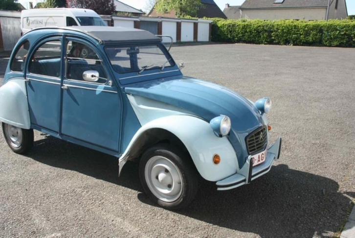 citroen 2cv, Auto's, Oldtimers, Particulier, Open dak, Citroën, Benzine, Berline, 4 deurs, Handgeschakeld, Blauw, Blauw, Ophalen