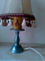 Staanlamp met kap in varkensblaas en voet in tin met stempel, Ophalen, Zo goed als nieuw