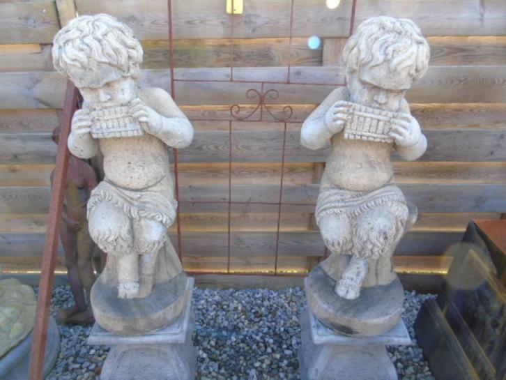 Personage met ramsvoeten het paar, uitverkocht!!, Tuin en Terras, Tuinbeelden, Nieuw, Overige typen, Steen, Ophalen