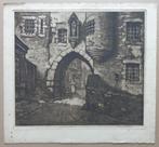 ALFRED VAN NESTE / OUDE STADSPOORT / ZW-W ETS / 39x42cm SIG, Antiek en Kunst, Kunst | Etsen en Gravures, Ophalen of Verzenden