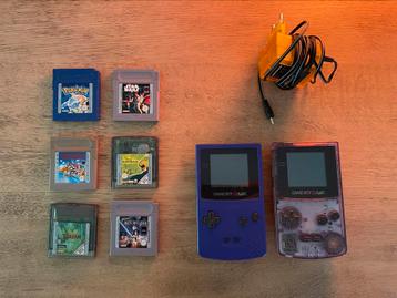 2 werkende Gameboy Colors + oplader + 6 games beschikbaar voor biedingen
