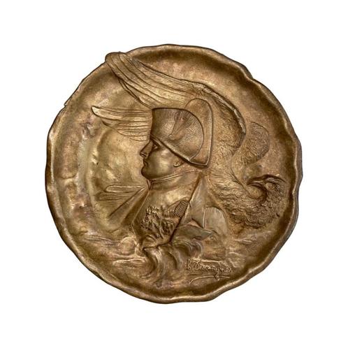 Bronzen plaat van Charles Desvergnes - Profiel van Napoleon, Antiek en Kunst, Antiek | Brons en Koper, Brons, Ophalen of Verzenden