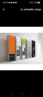 3 armoires noires à volets coulissants, 25 à 50 cm, Utilisé, Métal, Enlèvement