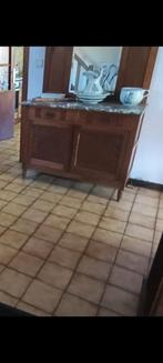 Meuble  haut avec miroir ancien   avec marbre au dessus, Enlèvement